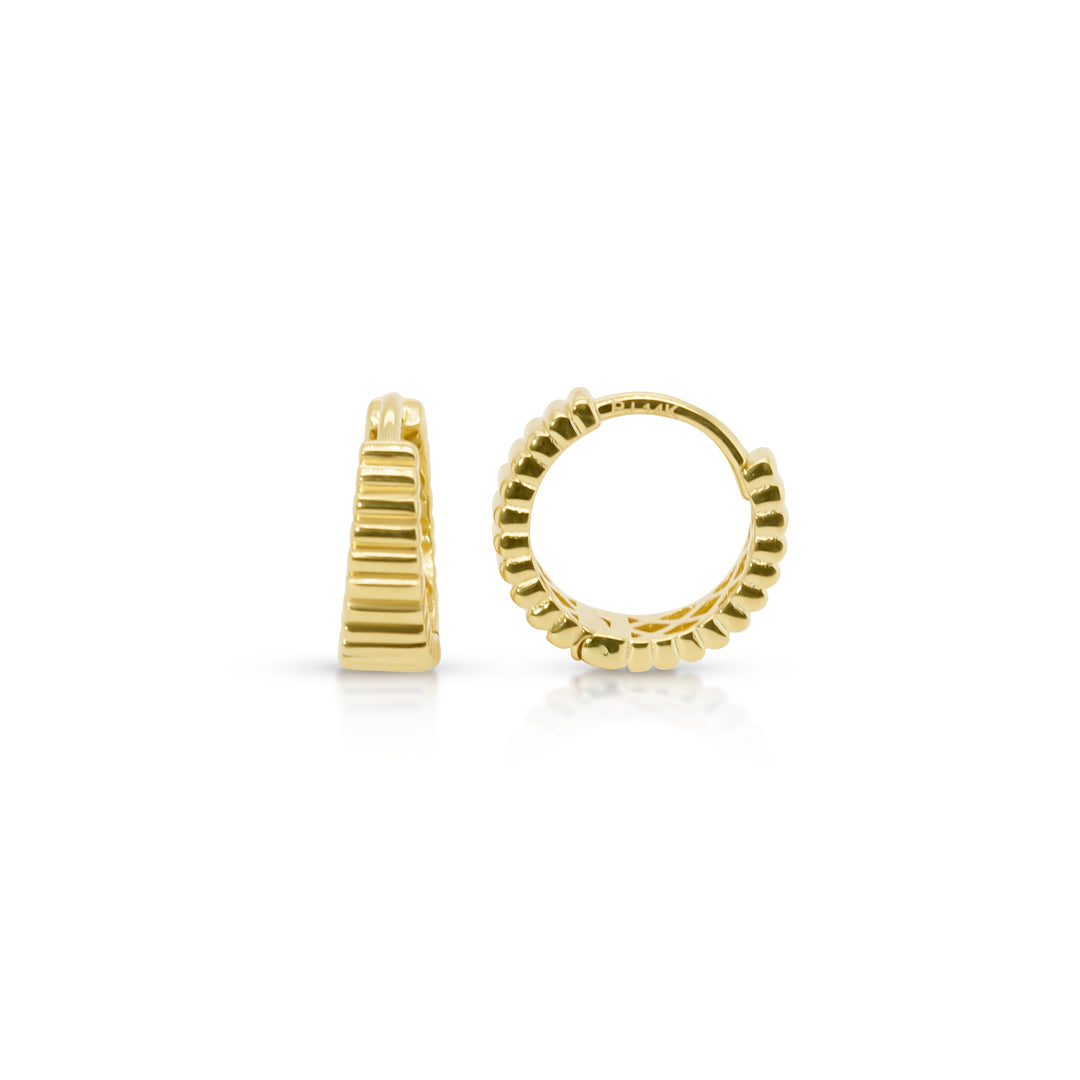 14K Gold Fluted Huggies