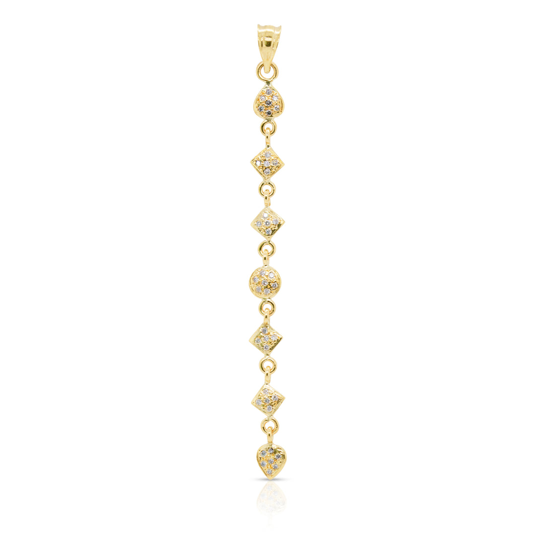 14K Gold Diamond Pave Multi-shape Charm