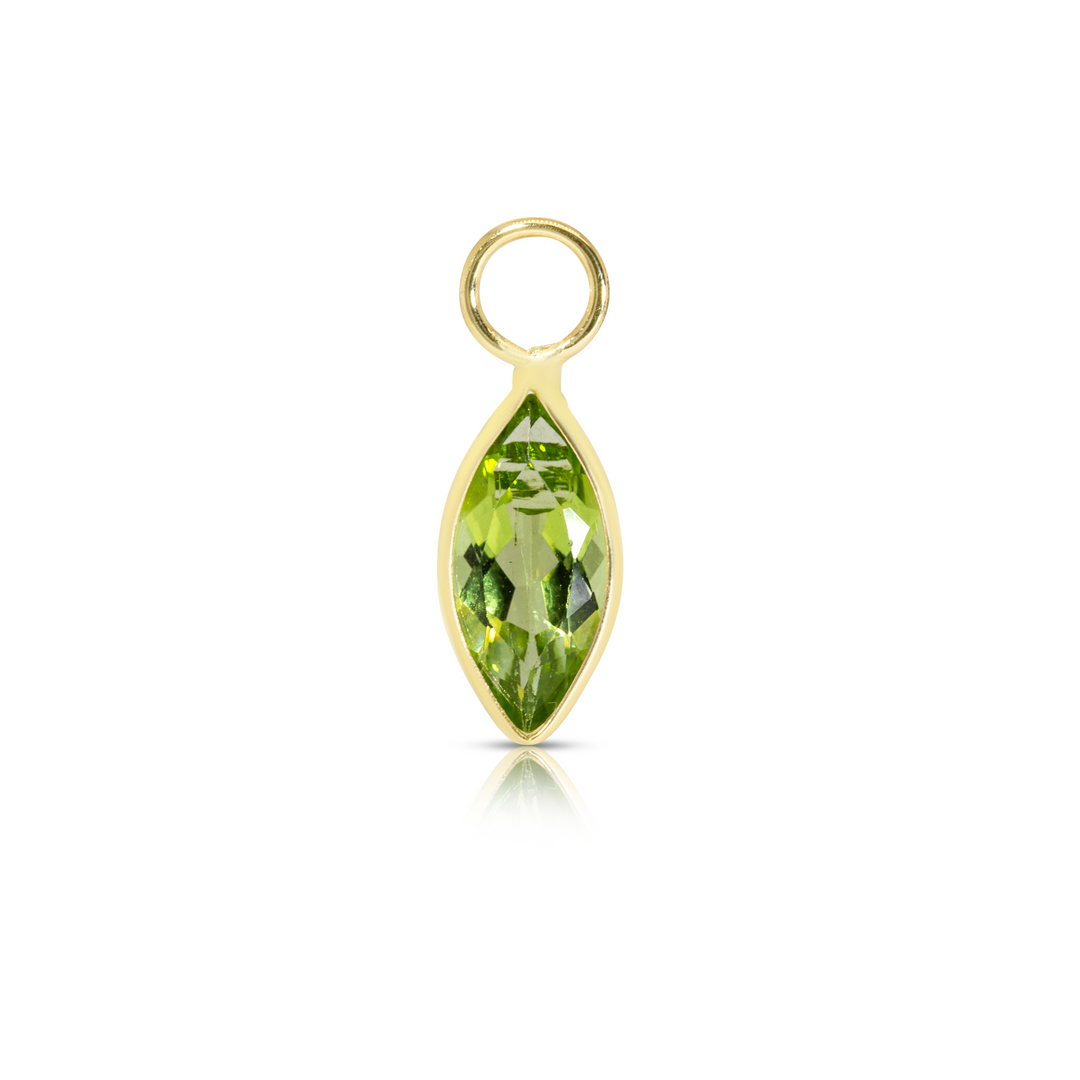 14K Gold Peridot Marquise Earring Charm
