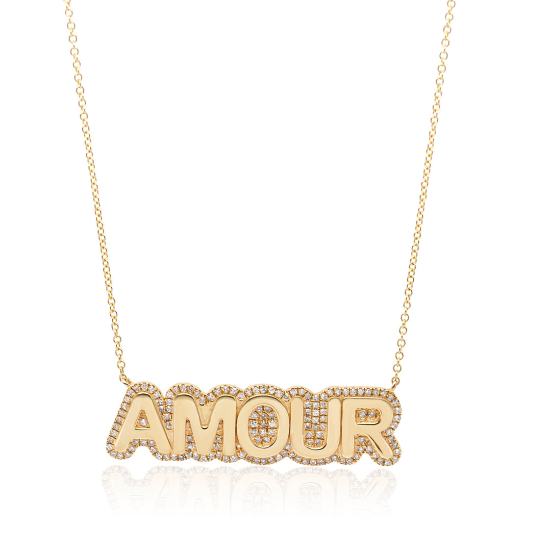 14K Gold and Diamonds Bubble Amour Necklace