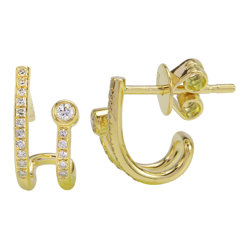 14K Yellow Gold Diamond Lobe Stud Earrings – Sarita Waich Jewelry
