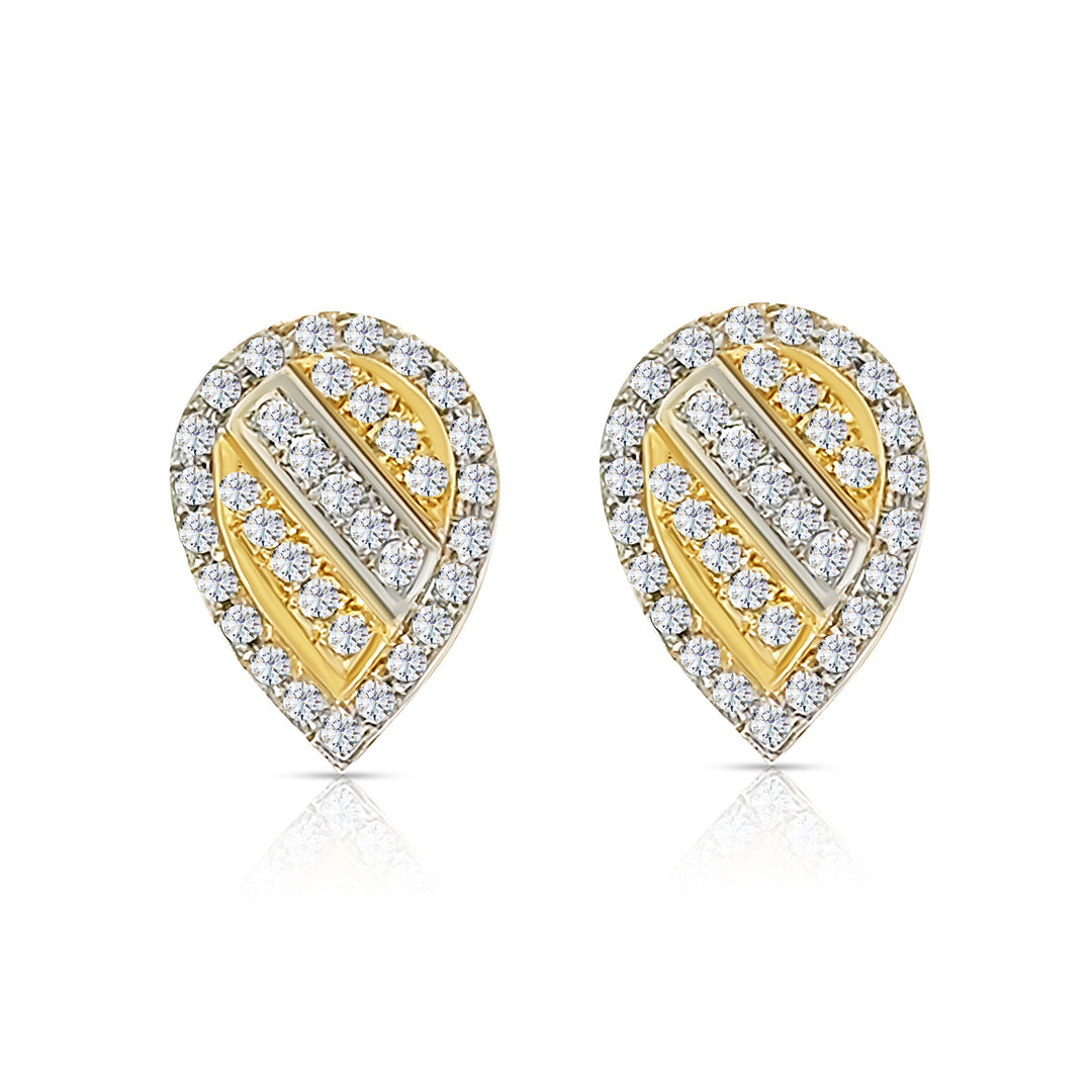 18K Gold Diamond SW Line Drop Earrings