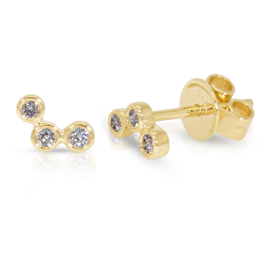 Triple Diamond Studs