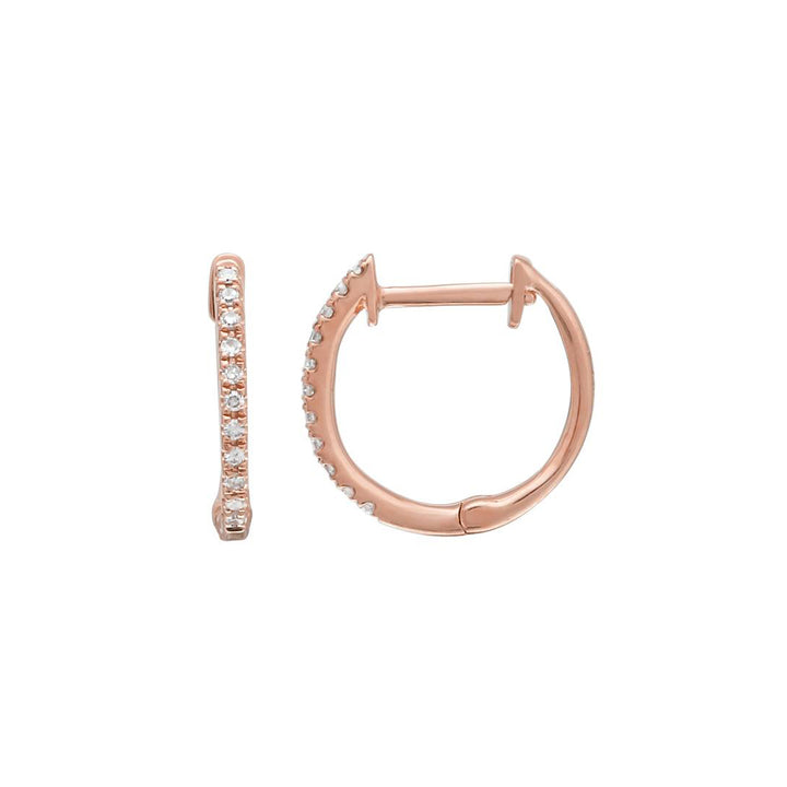 14K Gold and Diamonds 12mm Huggies