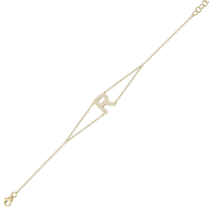 Bold Initial Pave Bracelet