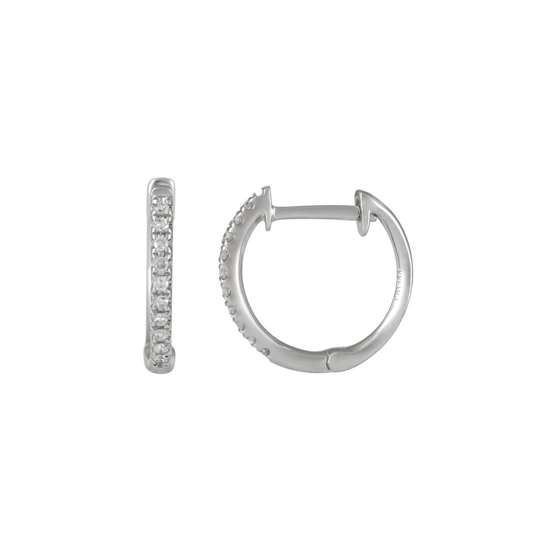 14K Gold and Diamonds 12mm Huggies