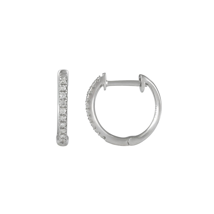 14K Gold and Diamonds 12mm Huggies