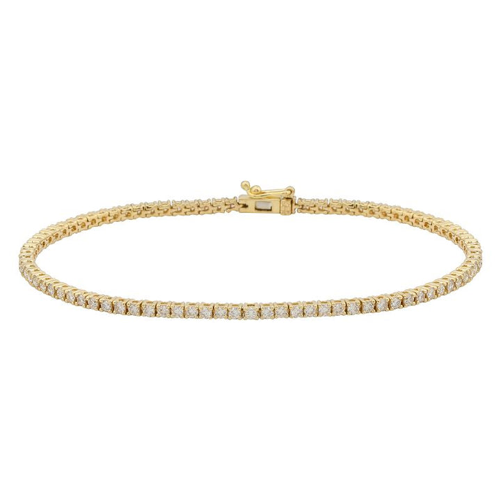 1.90 CT Tennis bracelet (White and Yellow Gold)