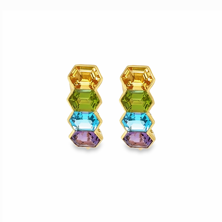 Multicolor geometric earrings (Detachable)