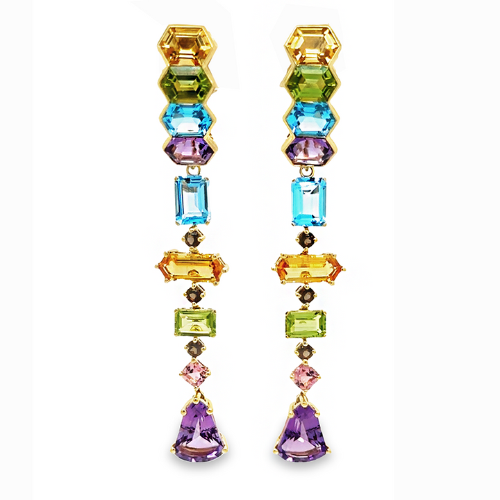 Multicolor geometric earrings (Detachable)