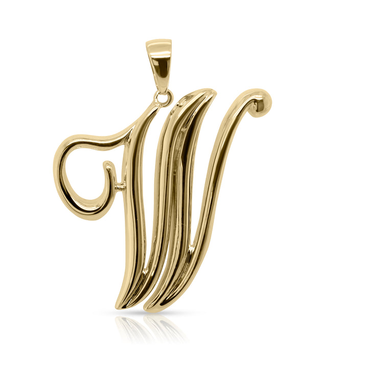 14K Yellow Gold Vermeil Silver Statement Initial Charm and Chocker Necklace
