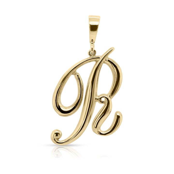 14K Yellow Gold Vermeil Silver Statement Initial Charm and Chocker Necklace