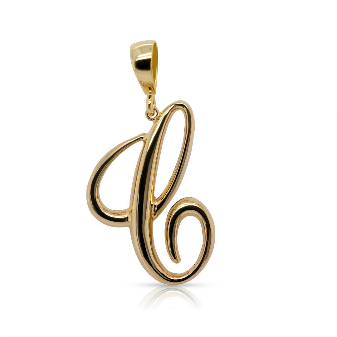 14K Yellow Gold Vermeil Silver Statement Initial Charm and Chocker Necklace