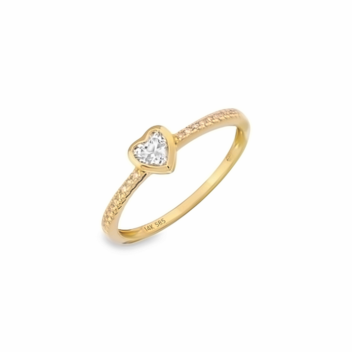 Diamond Band Bezel Heart Ring (More Colors available)