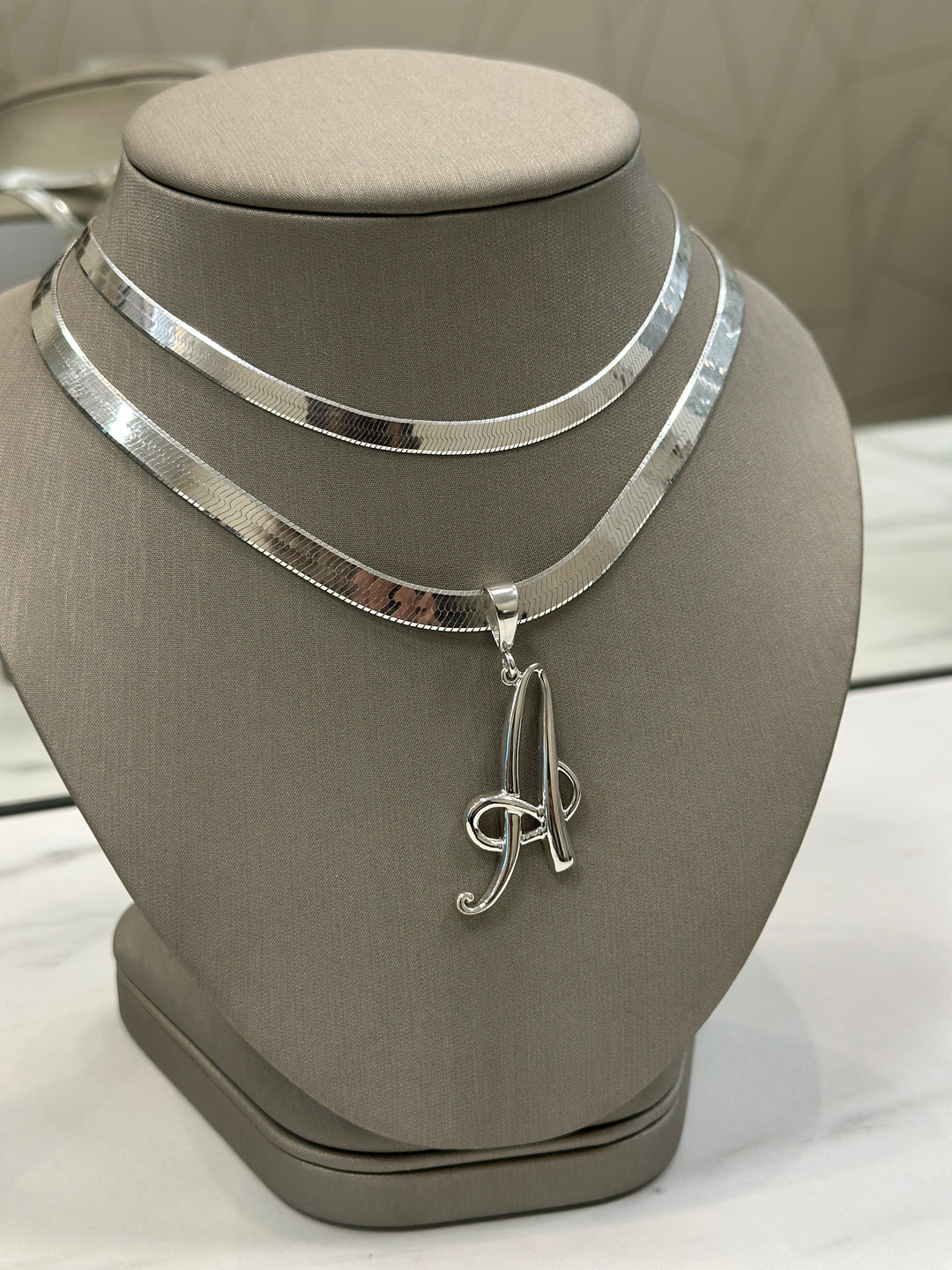 925 Sterling Silver Herringbone Chain Necklace