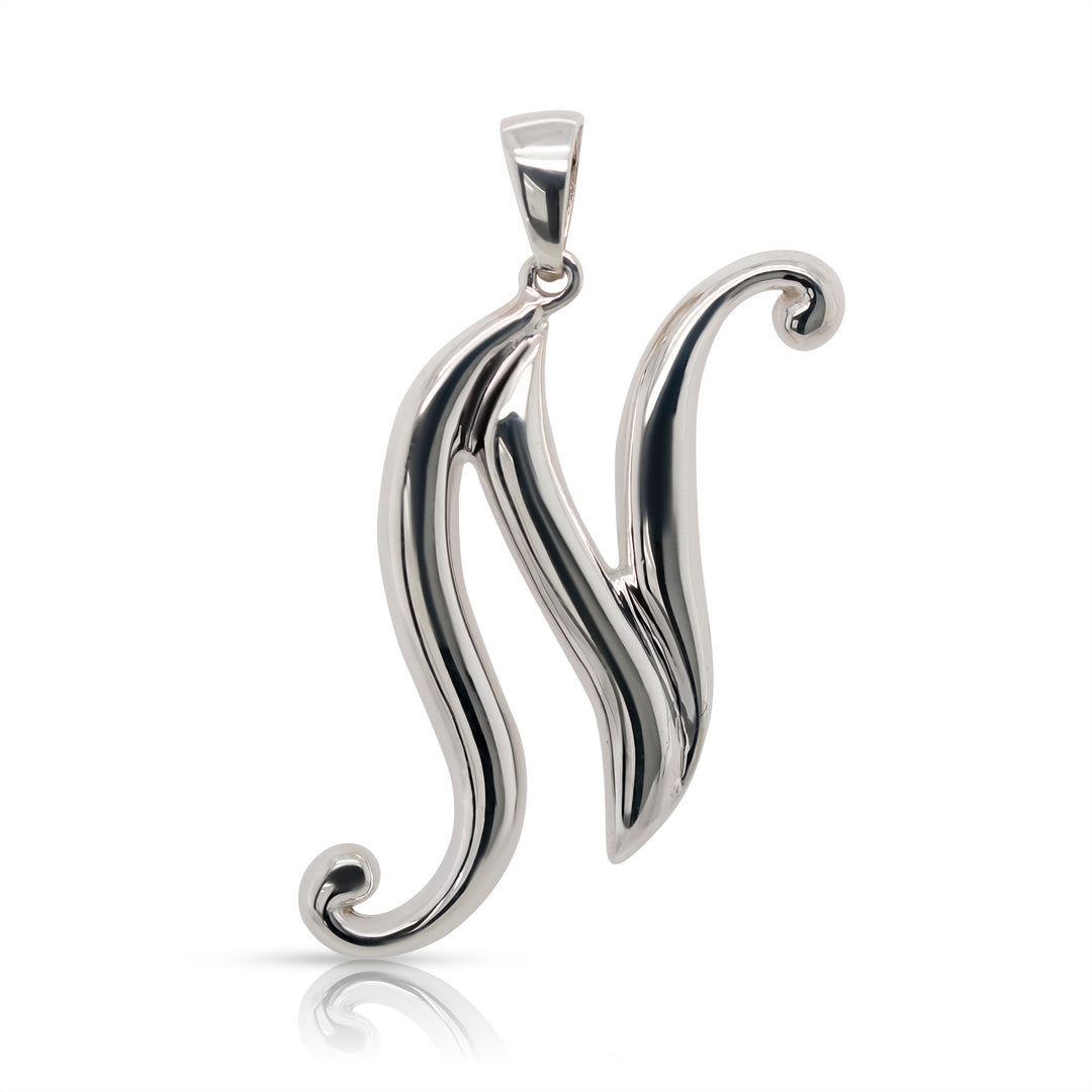925 Sterling Silver Statement Initial Charm and Chocker Necklace