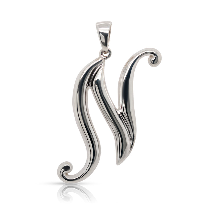 925 Sterling Silver Statement Initial Charm and Chocker Necklace