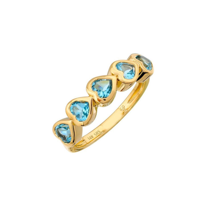Bezel Heart Shape Gemstone Ring (Blue Topaz)