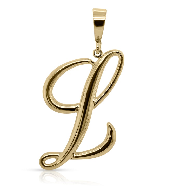 14K Yellow Gold Vermeil Silver Statement Initial Charm and Chocker Necklace