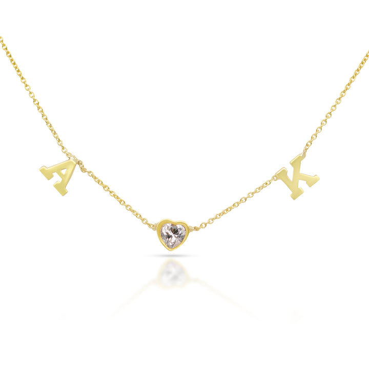 14K Gold You and Me Necklace