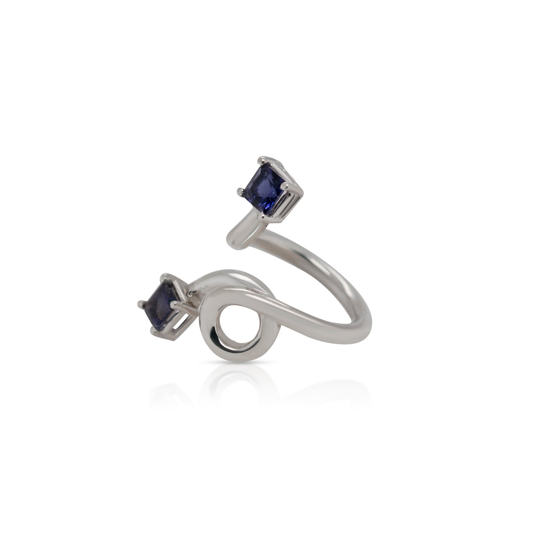 925 Sterling Silver Iolite Knot Ring