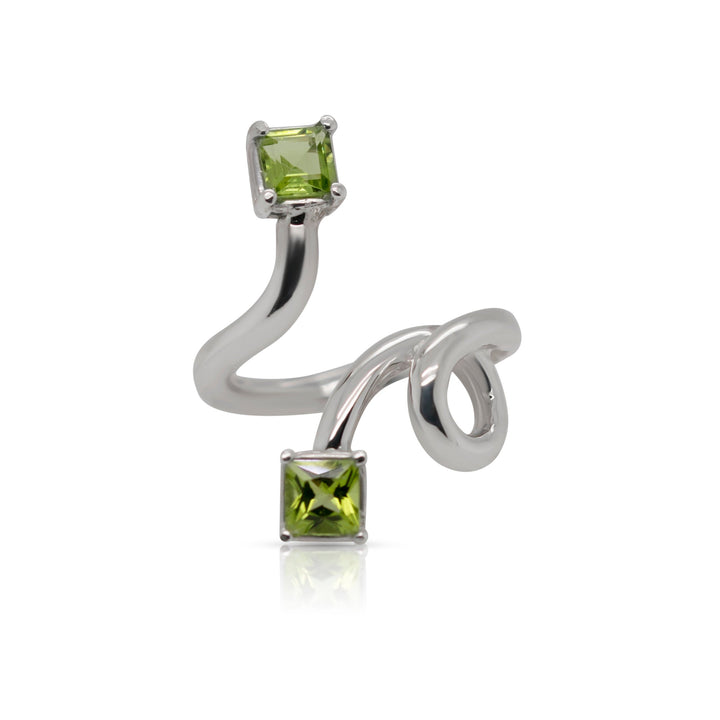 925 Sterling Silver Peridot Knot Ring