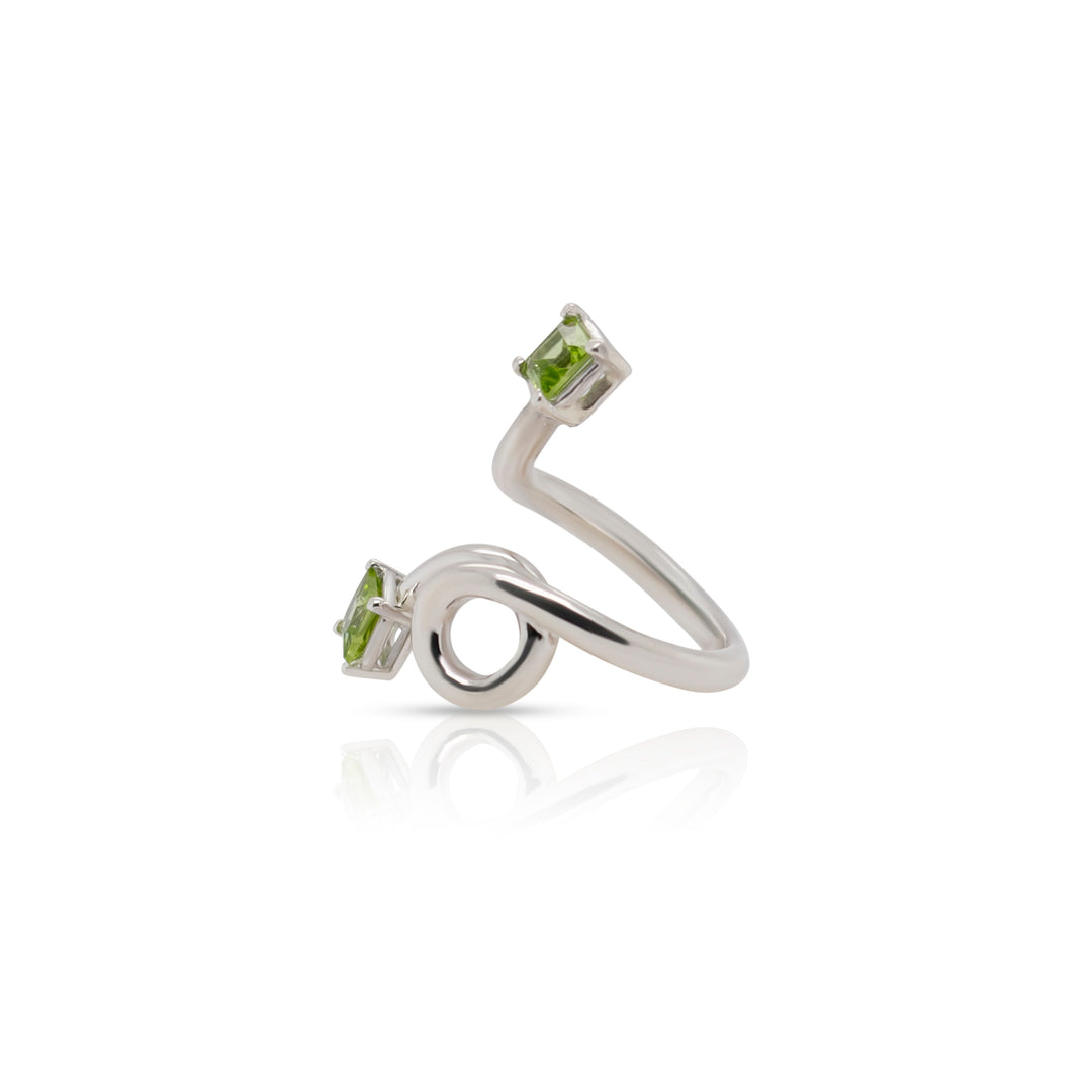 925 Sterling Silver Peridot Knot Ring