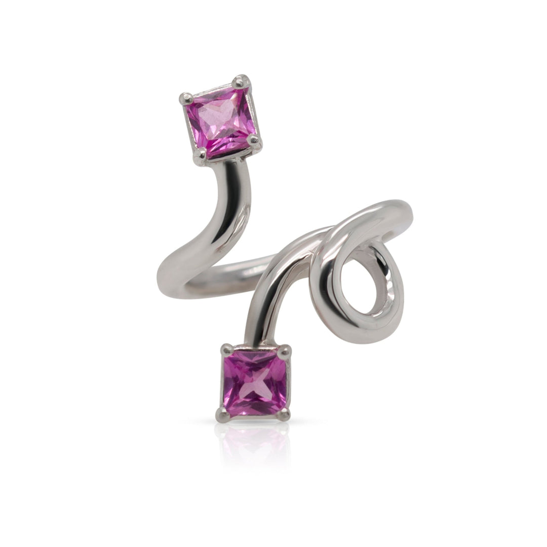 925 Sterling Silver Pink Knot Ring