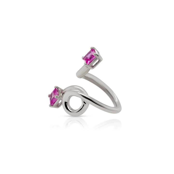 925 Sterling Silver Pink Knot Ring