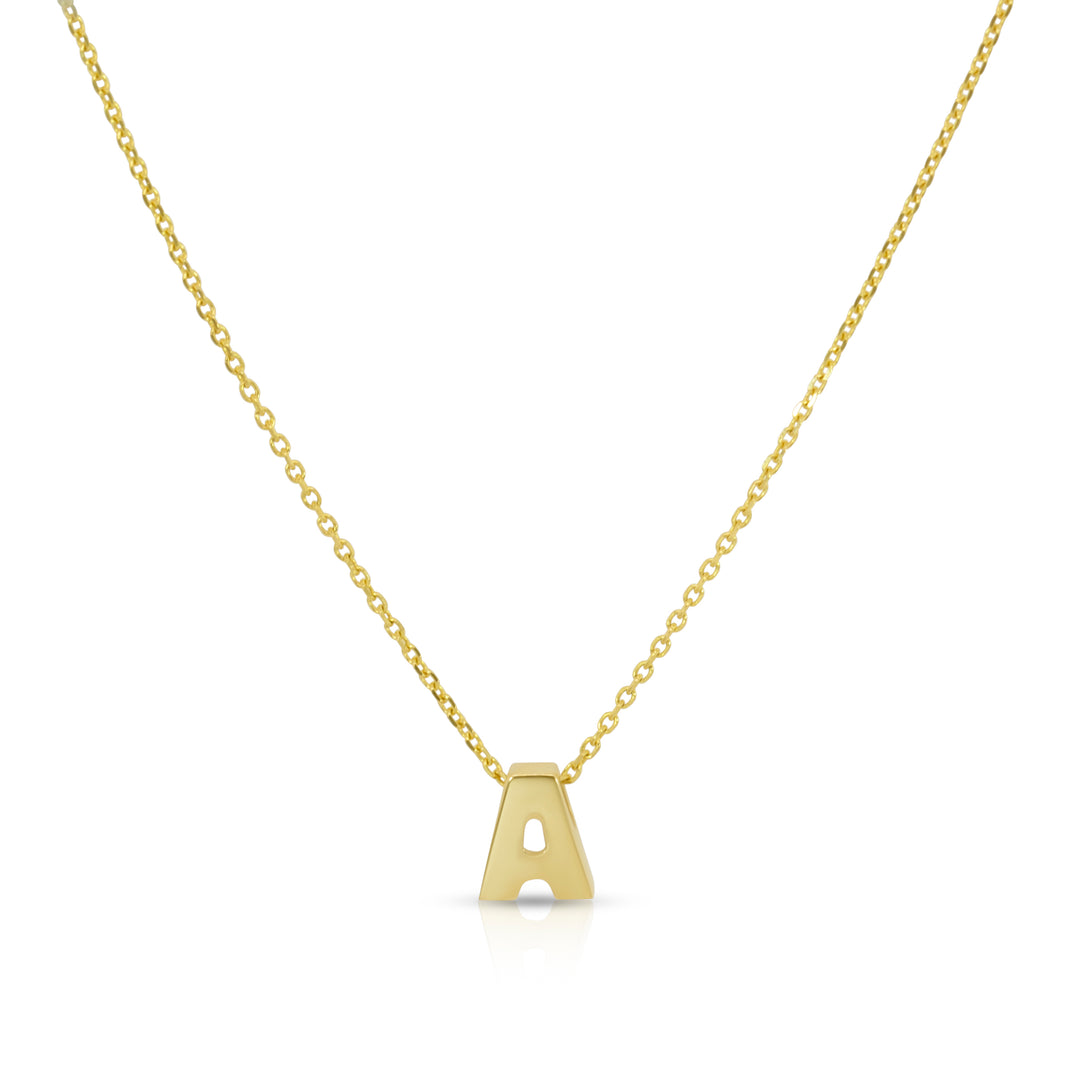 14K Gold Bold Initial Necklace