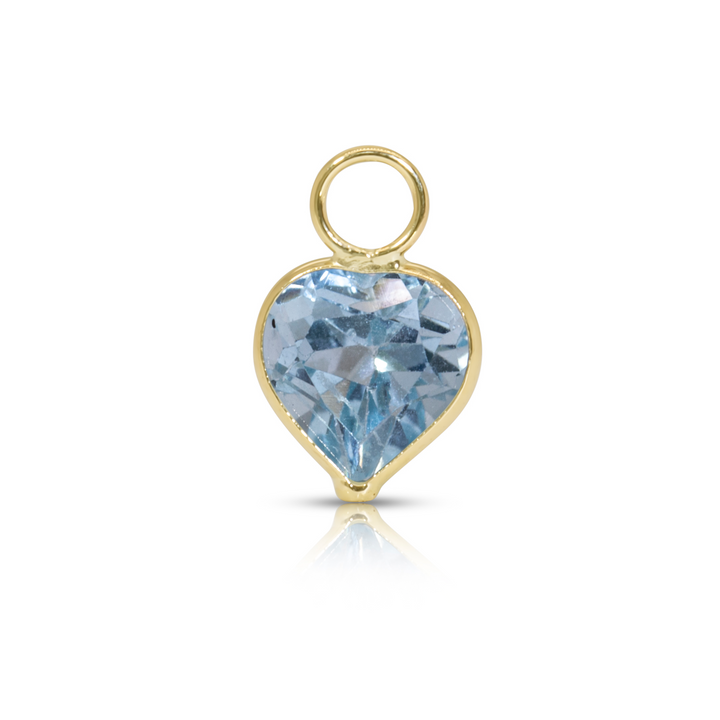 Heart Earring Charm (Blue Topaz)