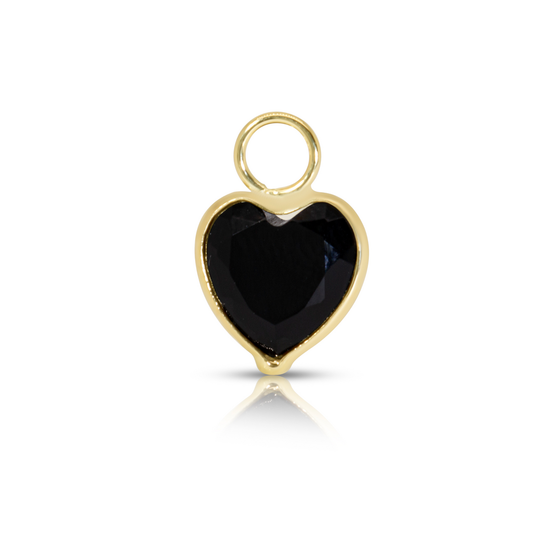 Heart Earring Charm (Black Onyx)