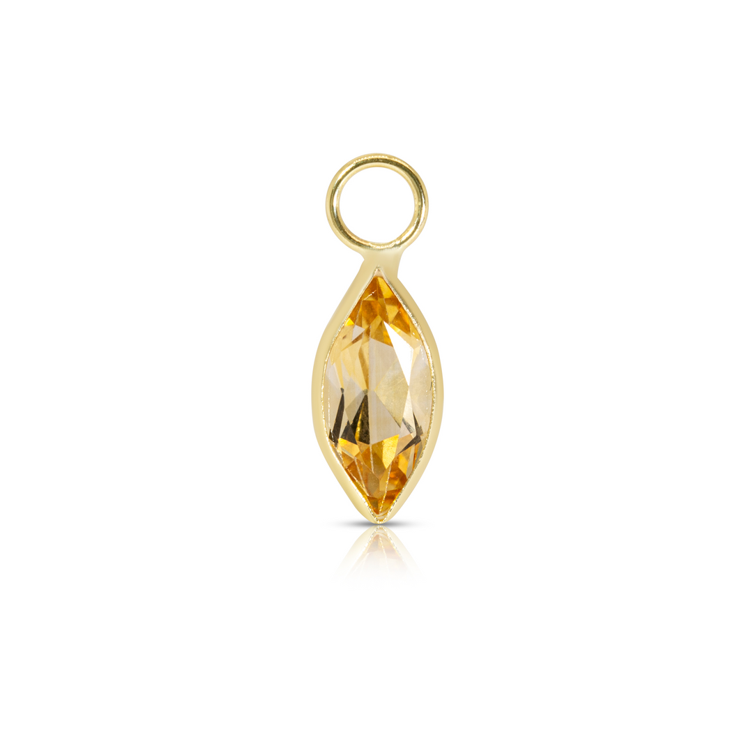 Marquise Earring Charm (Yellow Citrine)