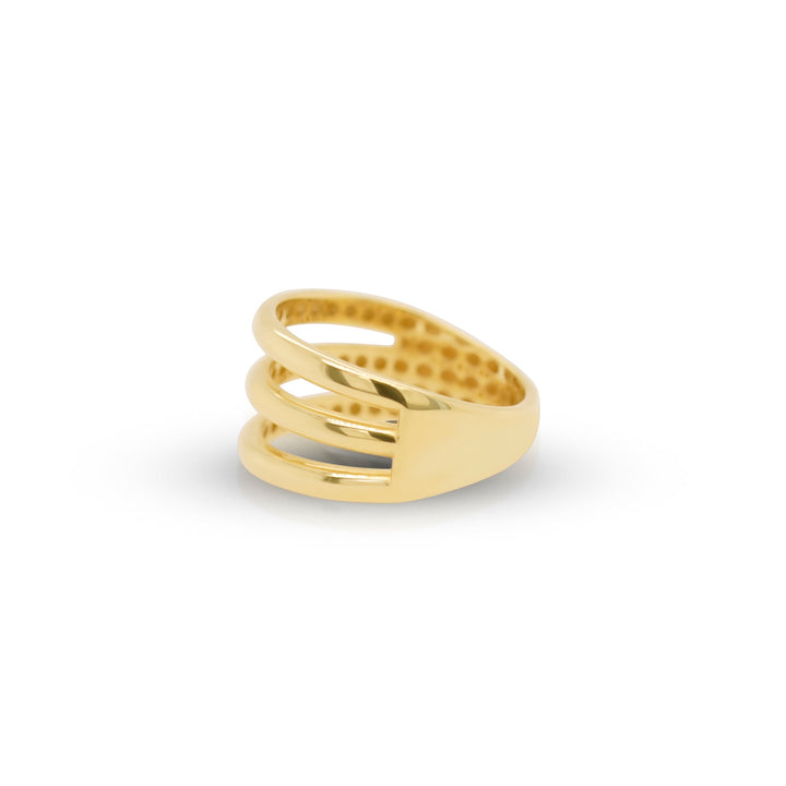 Three lines gold ring