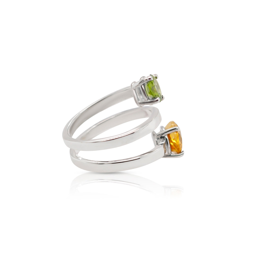 Orecchini Pendenti Argento Sterling 925 Citrino e Peridoto Pietra Orecchini Pendenti Argento Sterling 925 Citrino e Peridoto Pietra