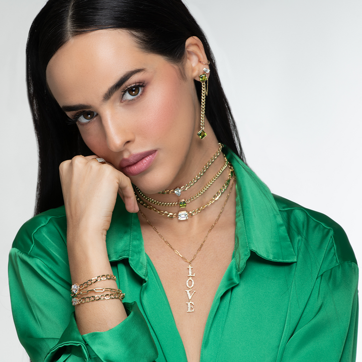 Emerald Cut Cuban Chain Choker Necklace