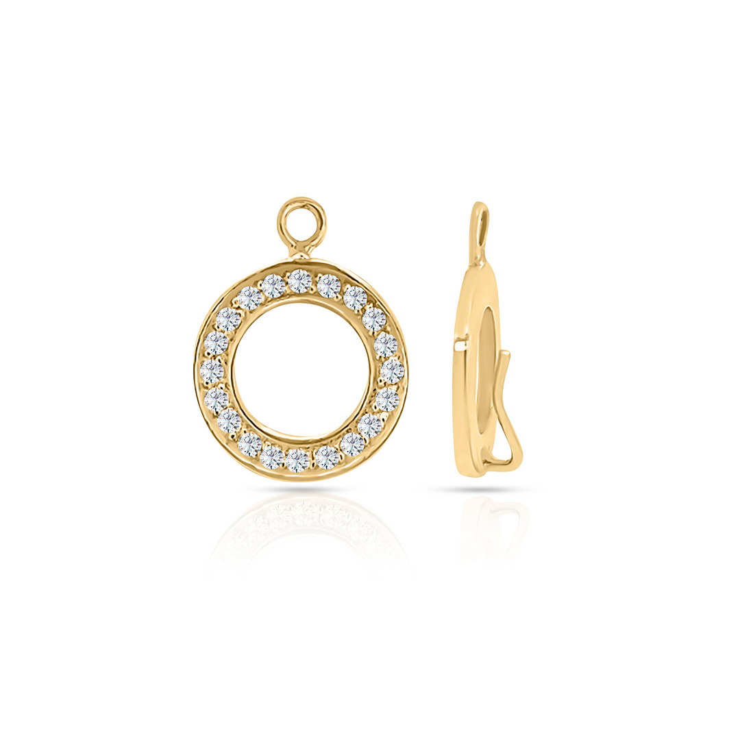 14K Yellow Gold and Diamonds Round Earring Extensions