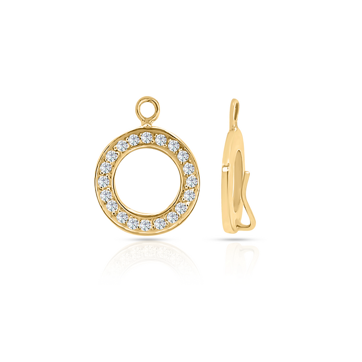 14K Yellow Gold and Diamonds Round Earring Extensions