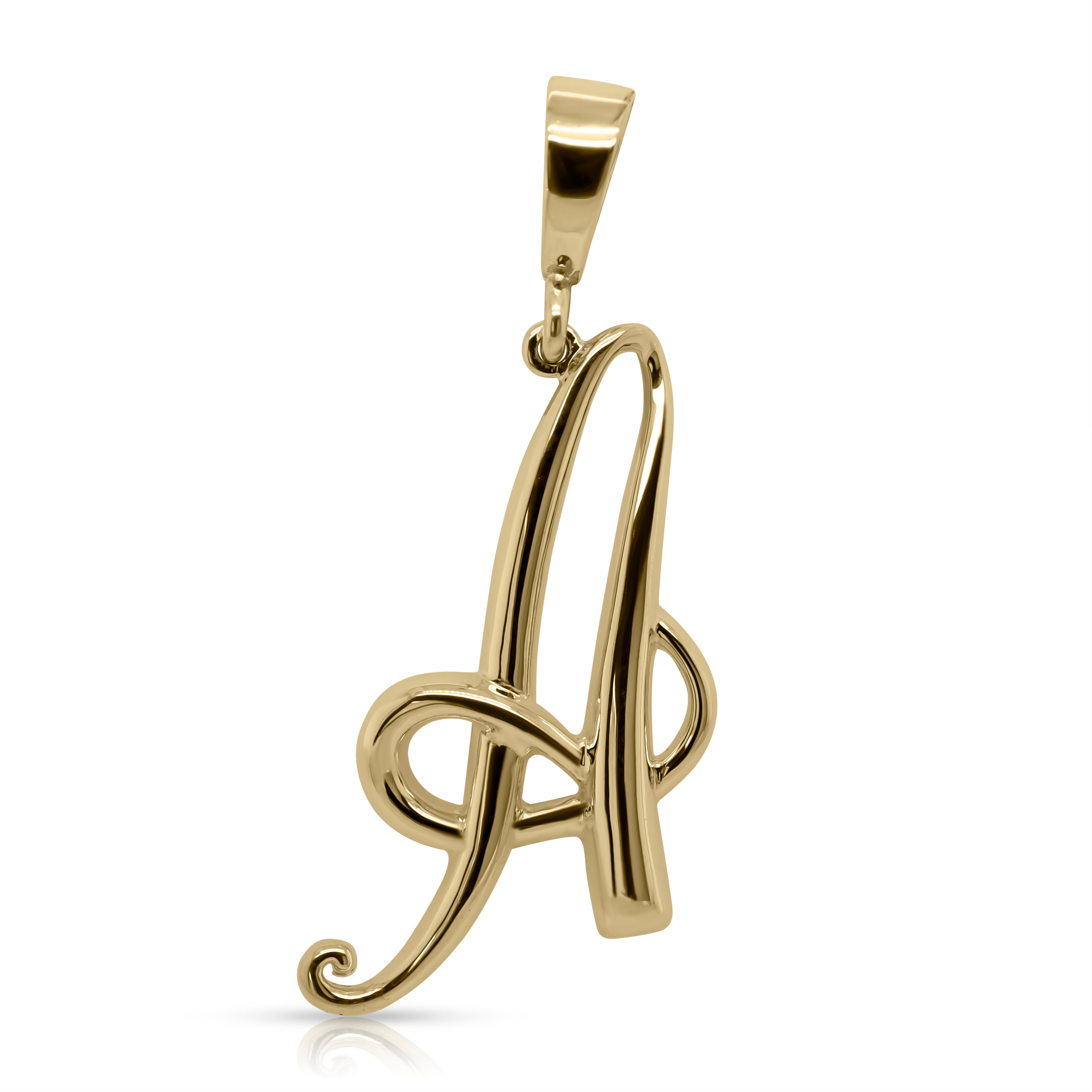 14K Yellow Gold Vermeil Silver Statement Initial Charm and Chocker Necklace