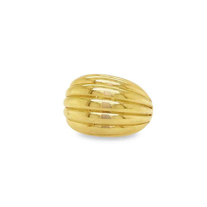 Horizontal lines thick gold ring