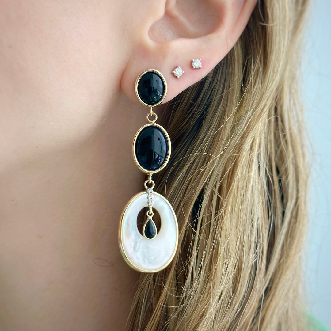 Onyx and Mother Pearl Earrings