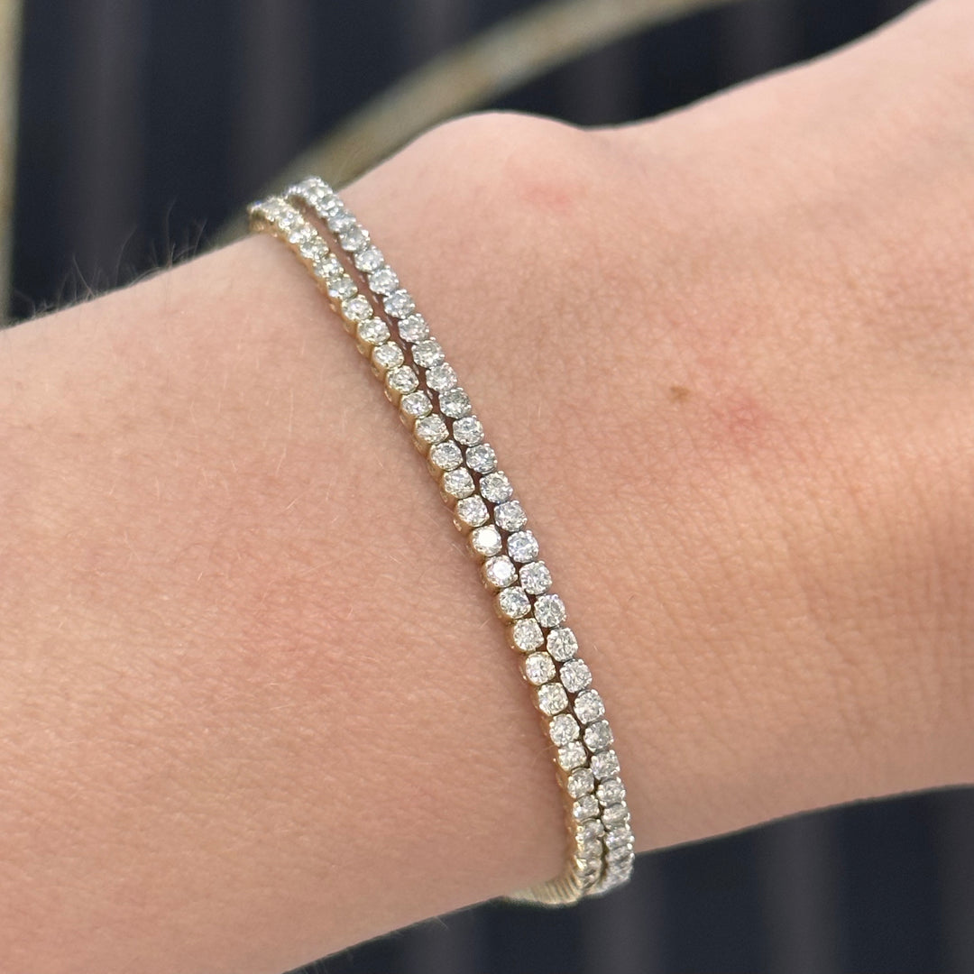 1.90 CT Tennis bracelet (White and Yellow Gold)