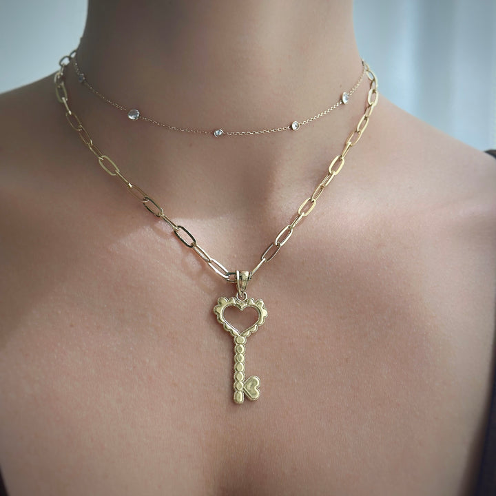 Heart key charm