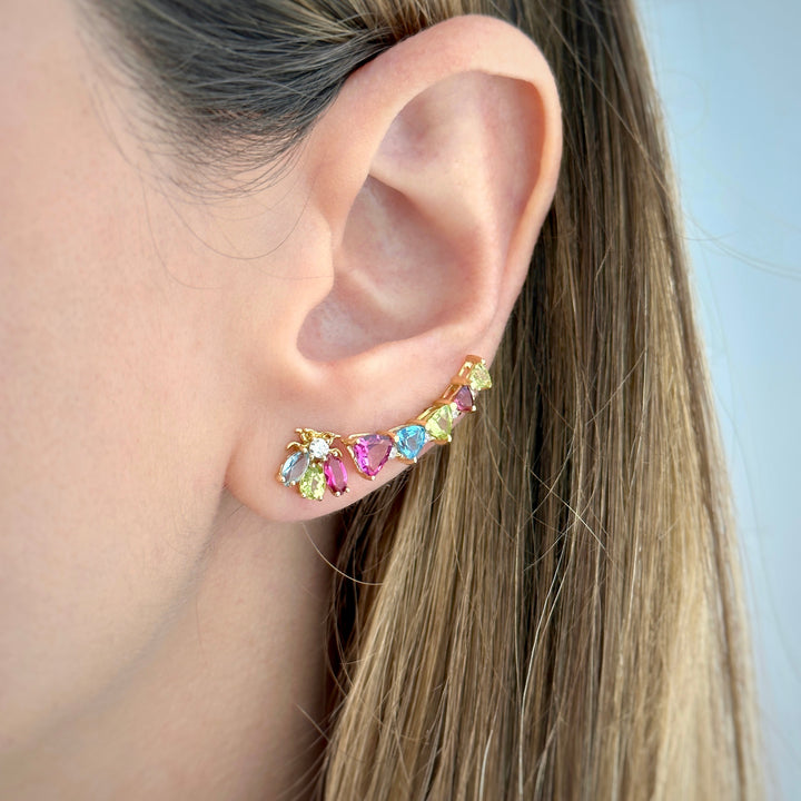Multicolor Bees Earrings Studs