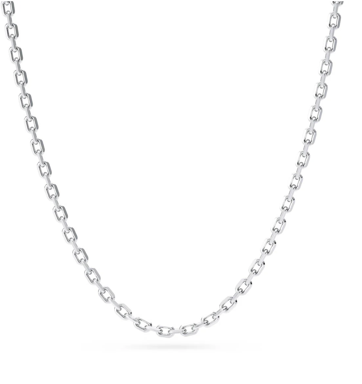 925 Sterling Silver 3mm Anchor Men Chain Necklace