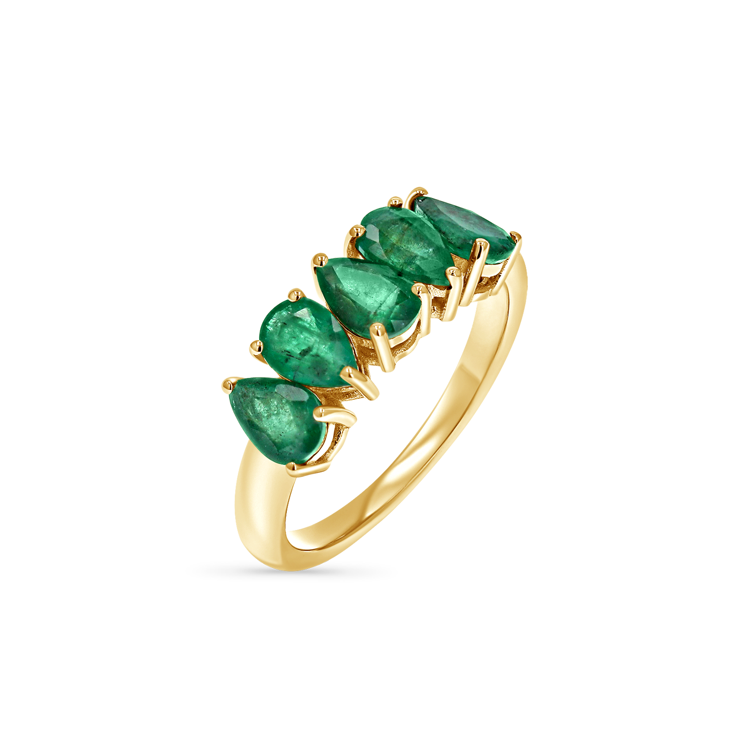 14K Gold Drops Ring (Available in Iolite and Green Agate)