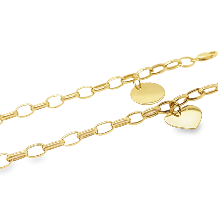 Gold Circle Charm Chain Bracelet