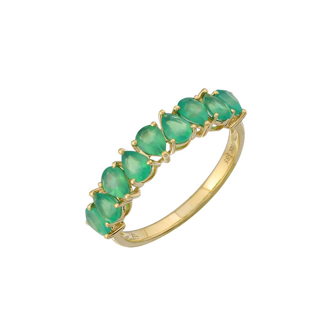 Half Drop Ring (Green Agate)