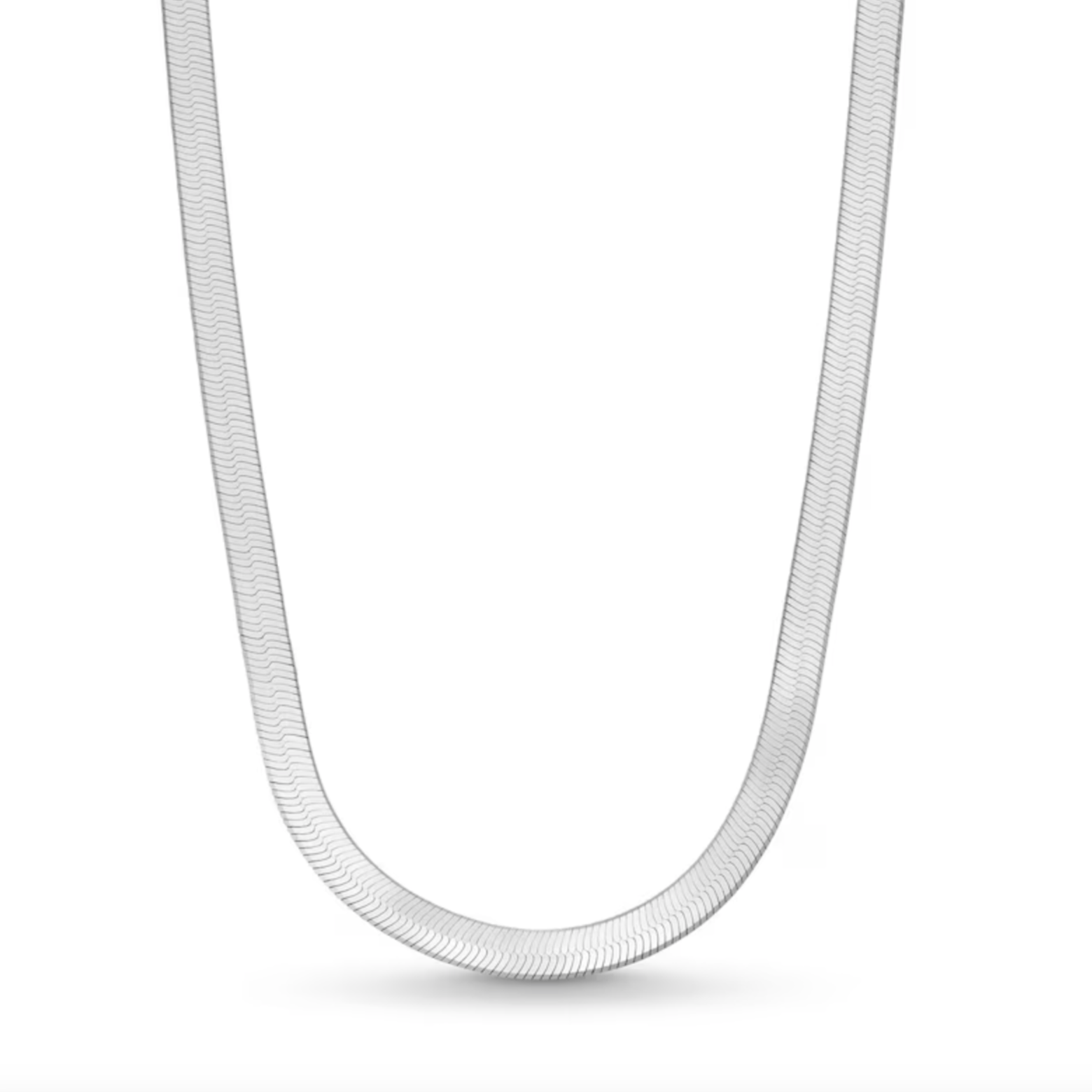 925 Sterling Silver Herringbone Chain Necklace