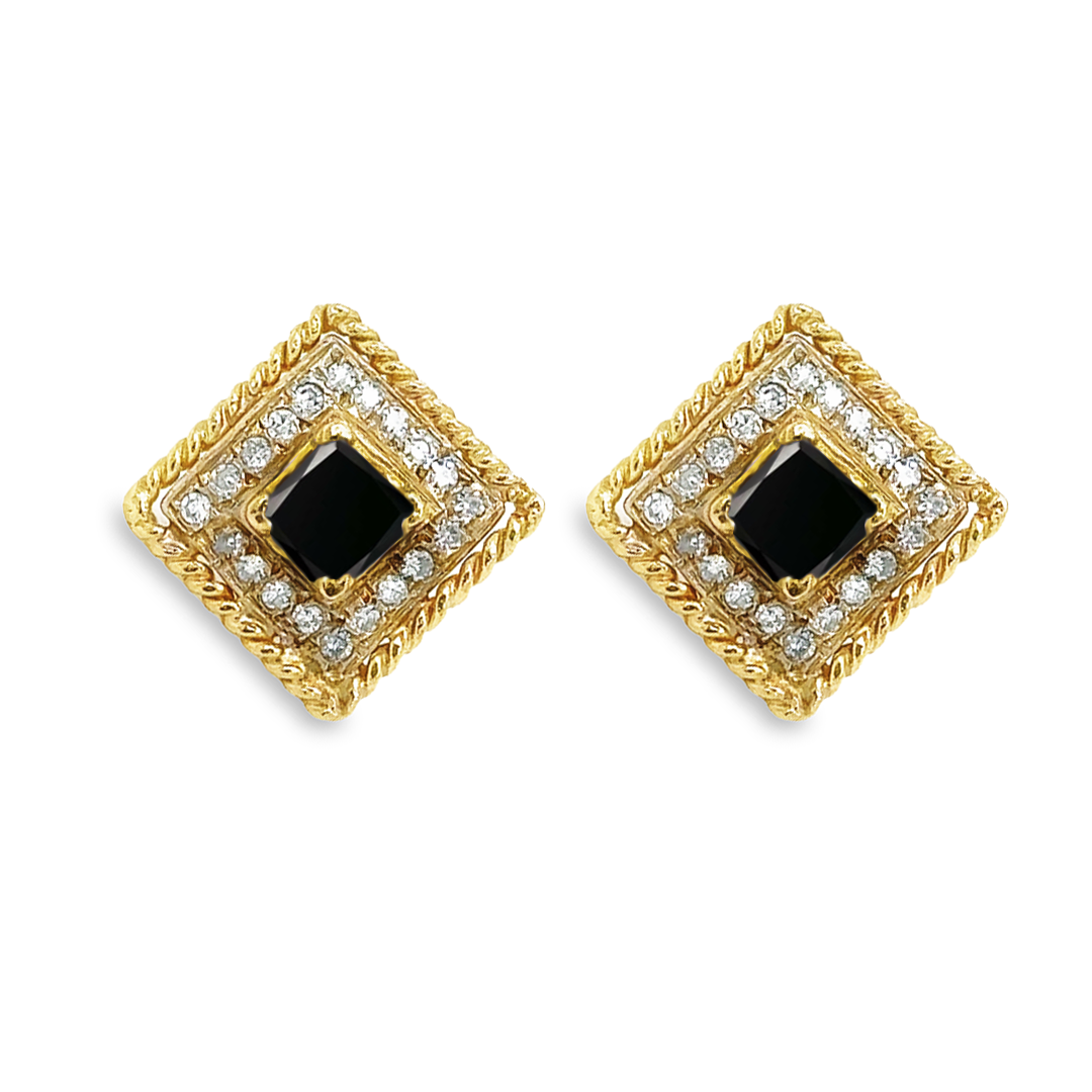 SW Braided Pave Square Earrings (More Colors available)